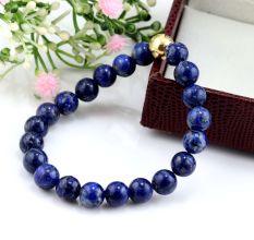 Lapis & metal Beads bracelet, Adjustable bracelet for women, Brass handmade jewelry